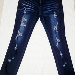 VIP Jeans Distressed Skinny Jeans - Dark Wash - Size 17/18 Regular - Stretchy